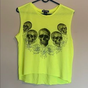 NEON YELLOW GRAPHIC MUSCLE TEE